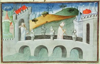 Ms 2810 f.49, El puente sobre el Lou-Keou, una provincia cerca de Pekín, del 
